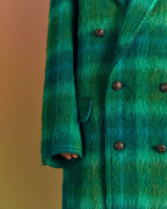 Andersson Bell MORIENS DOUBLE BREASTED COAT awa567m(GREEN/BLUE)