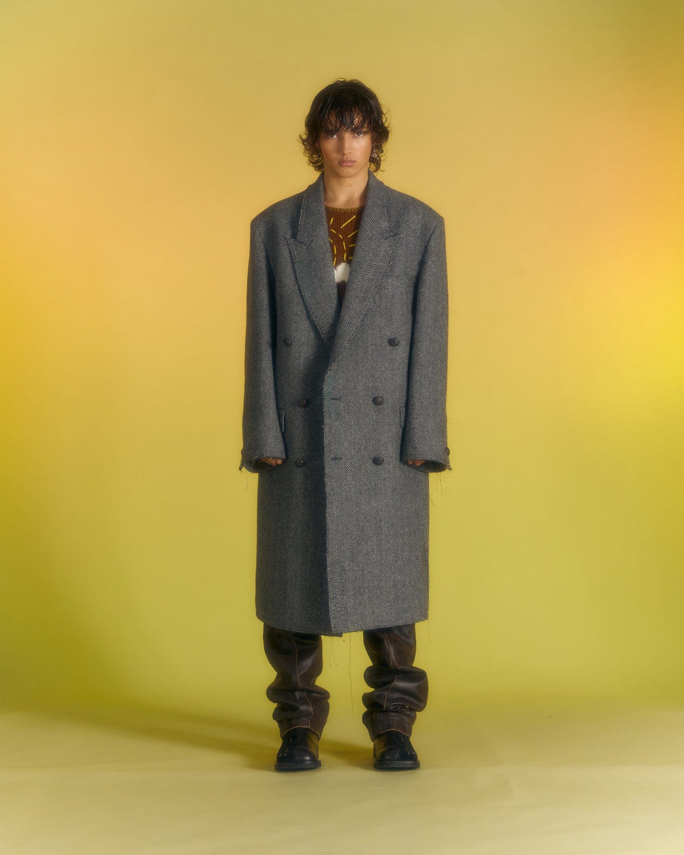 Andersson Bell MORIENS DOUBLE BREASTED COAT awa567m(GREY)