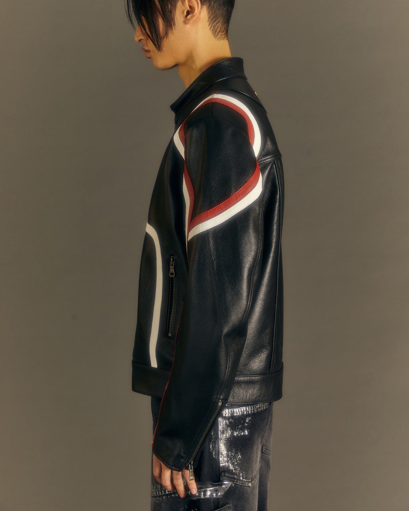 Andersson Bell MOTORCYCLE LEATHER JACKET awa559m(BLACK)
