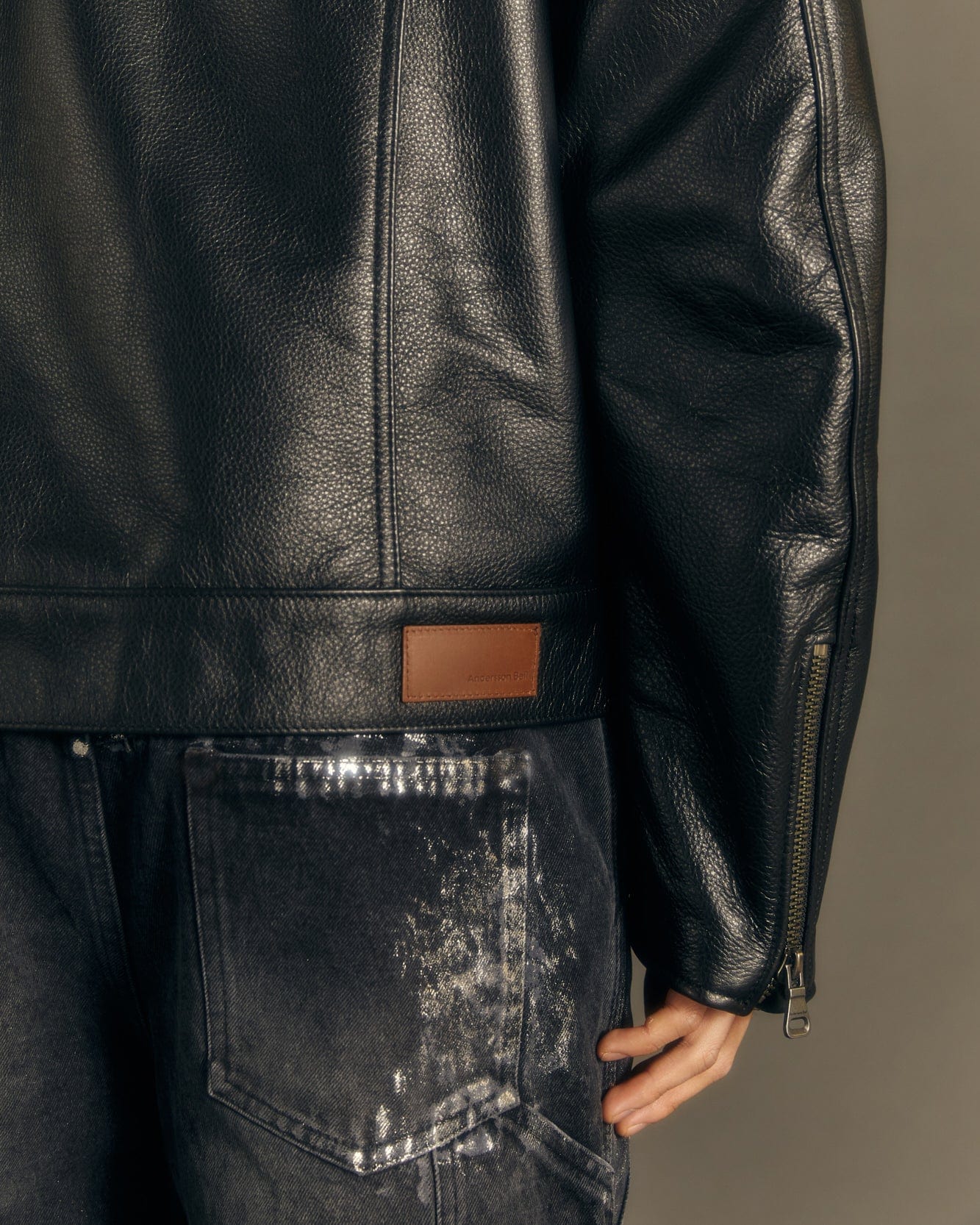 Andersson Bell MOTORCYCLE LEATHER JACKET awa559m(BLACK)
