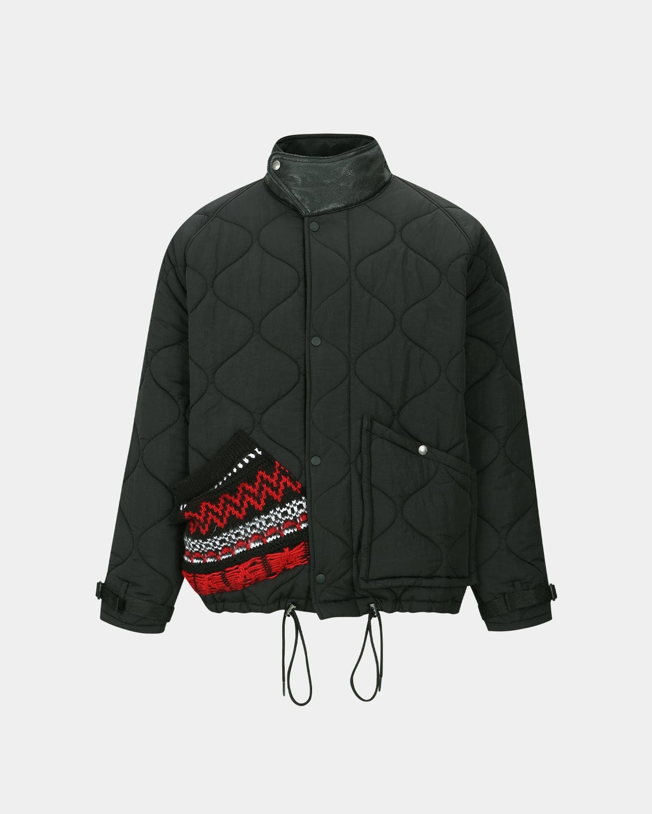 Andersson Bell NEW NORDIC KNIT PATCH QUILTED SHORT PARKA awa692m(BLACK)