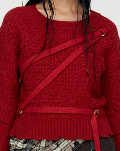 Andersson Bell NORA STRAP KNIT PULLOVER atb1196w(SCARLET)