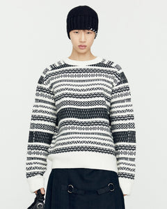 Andersson Bell NORDIC CREW-NECK SWEATER atb1162m(ECRU)