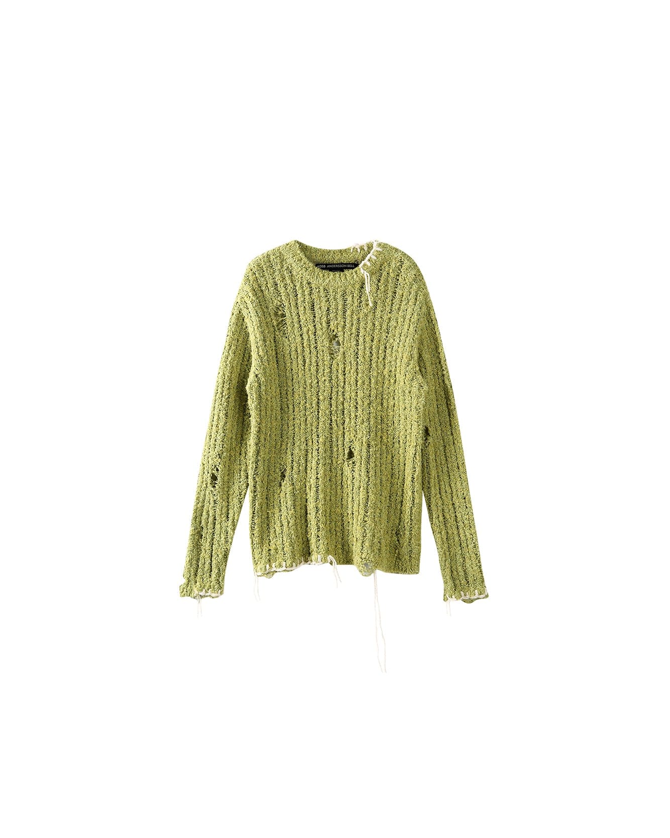 Andersson Bell OLLEN DAMAGED CREW-NECK SWEATER atb1017m(GREEN)