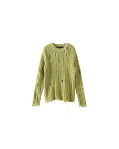 Andersson Bell OLLEN DAMAGED CREW-NECK SWEATER atb1017m(GREEN)