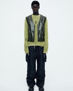 Andersson Bell OLLEN DAMAGED CREW-NECK SWEATER atb1017m(GREEN)