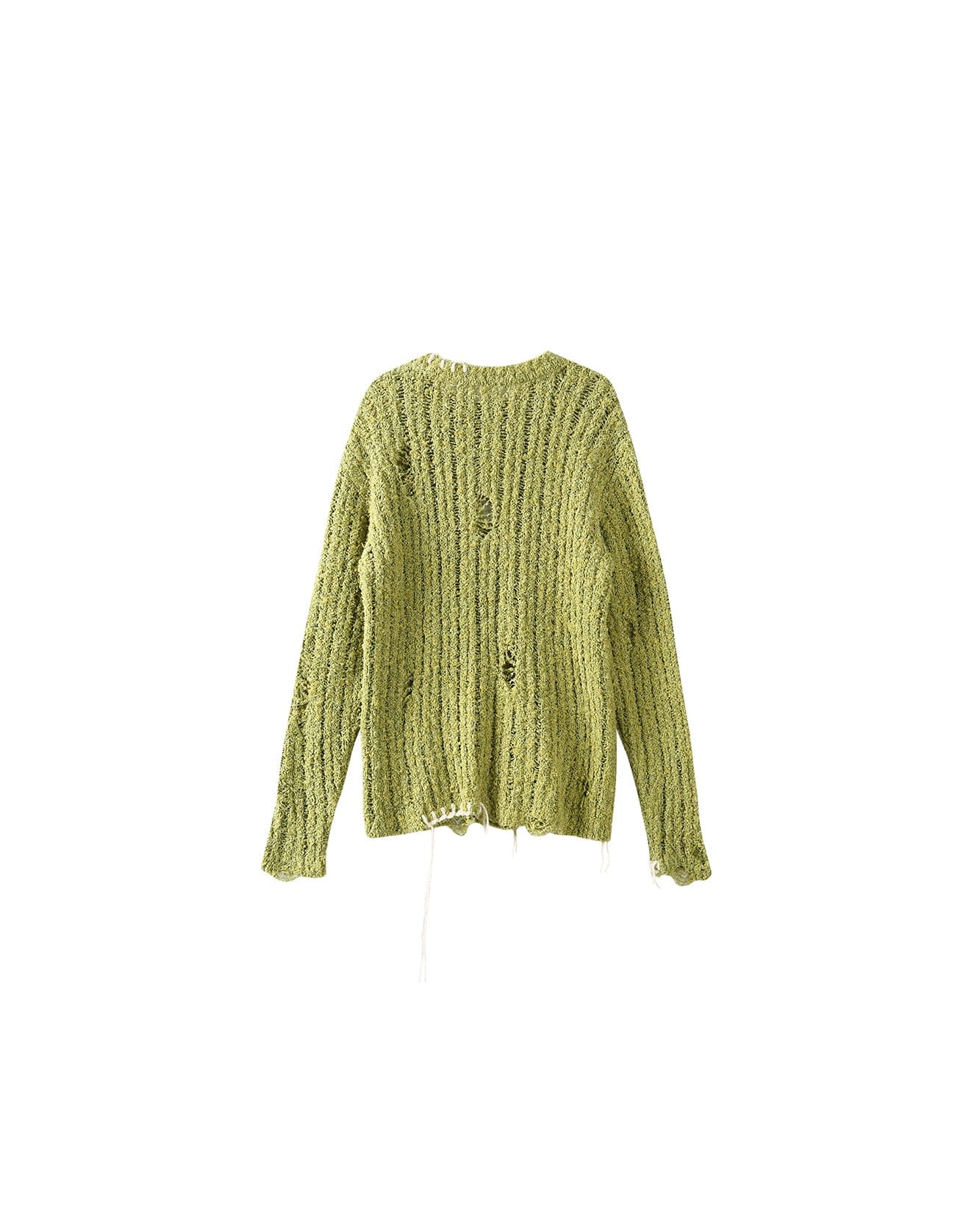 Andersson Bell OLLEN DAMAGED CREW-NECK SWEATER atb1017m(GREEN)