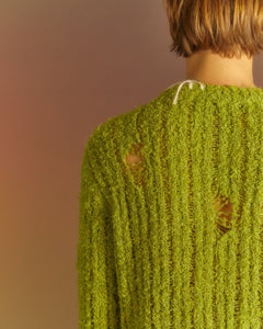 Andersson Bell OLLEN DAMAGED CREW-NECK SWEATER atb1017m(GREEN)