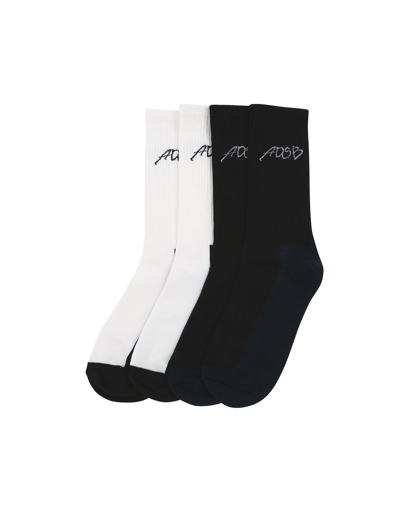 Andersson Bell ONE (ESSENTIAL) UNISEX ADSB CALLIGRAPHY SOCKS 2 PACK aaa332u(WHITE1/BLACK1)