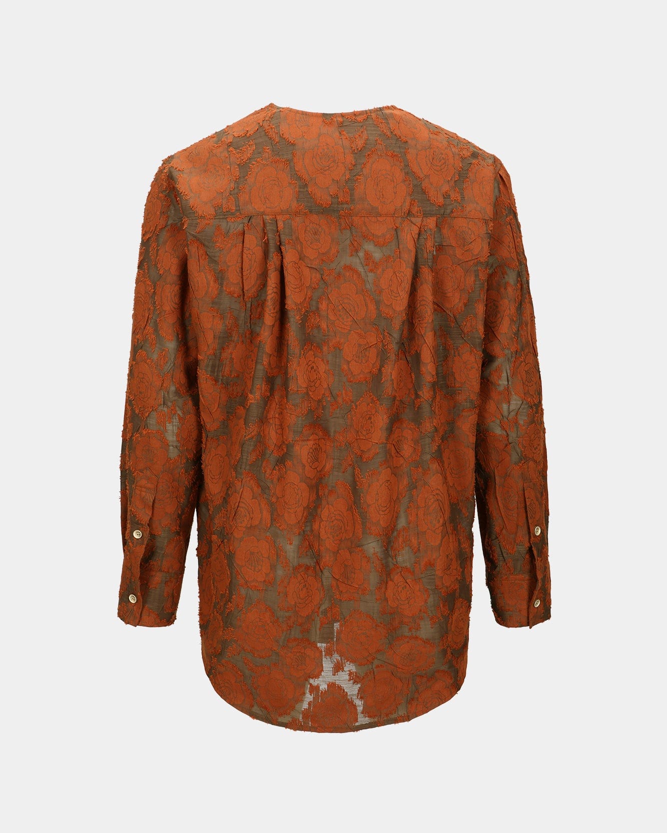 Andersson Bell ORANGE FLOWER COLLARLESS SHIRTS atb1051m(ORANGE)