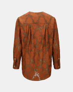 Andersson Bell ORANGE FLOWER COLLARLESS SHIRTS atb1051m(ORANGE)
