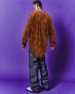 Andersson Bell ORANGE FLOWER COLLARLESS SHIRTS atb1051m(ORANGE)