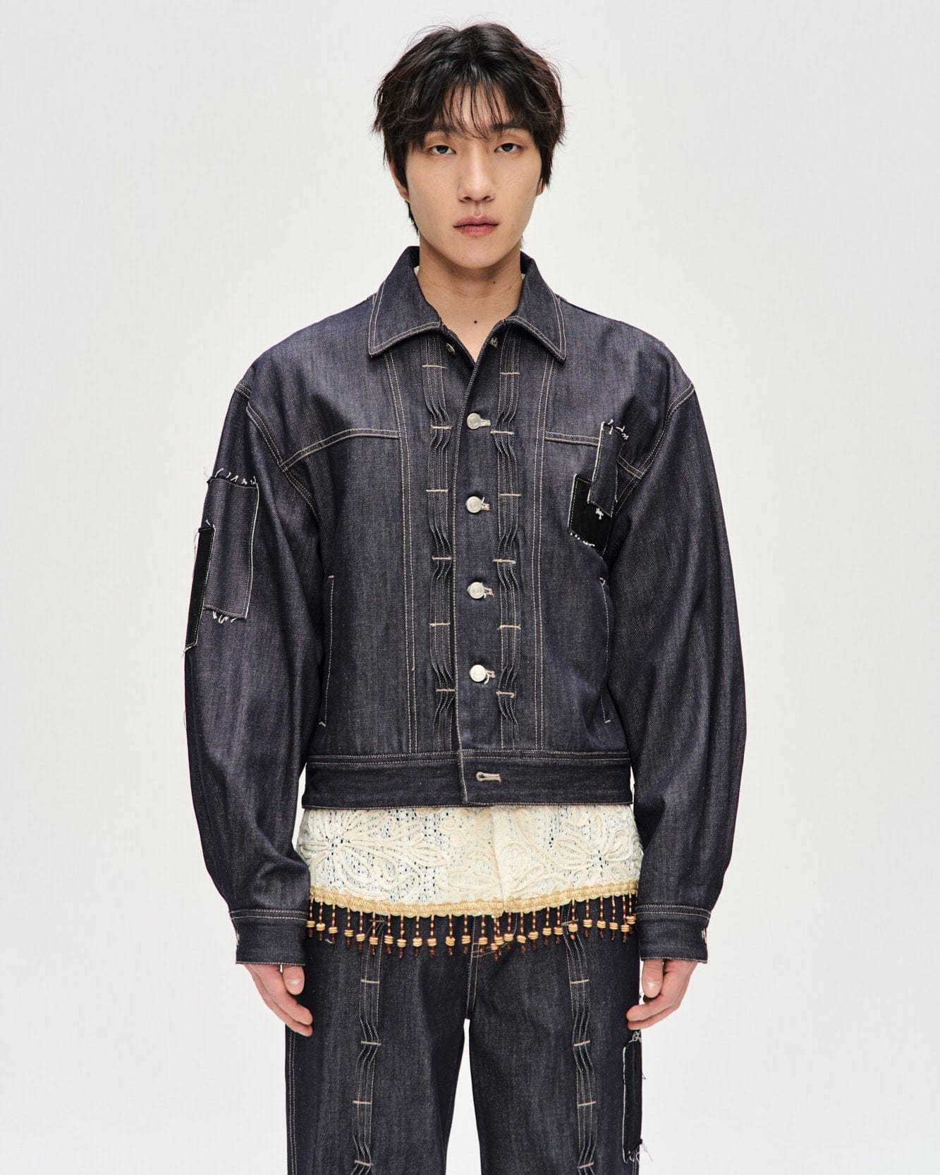 PATCHWORK WAVE TUCK DENIM JACKET awa578m(INDIGO) – Andersson Bell