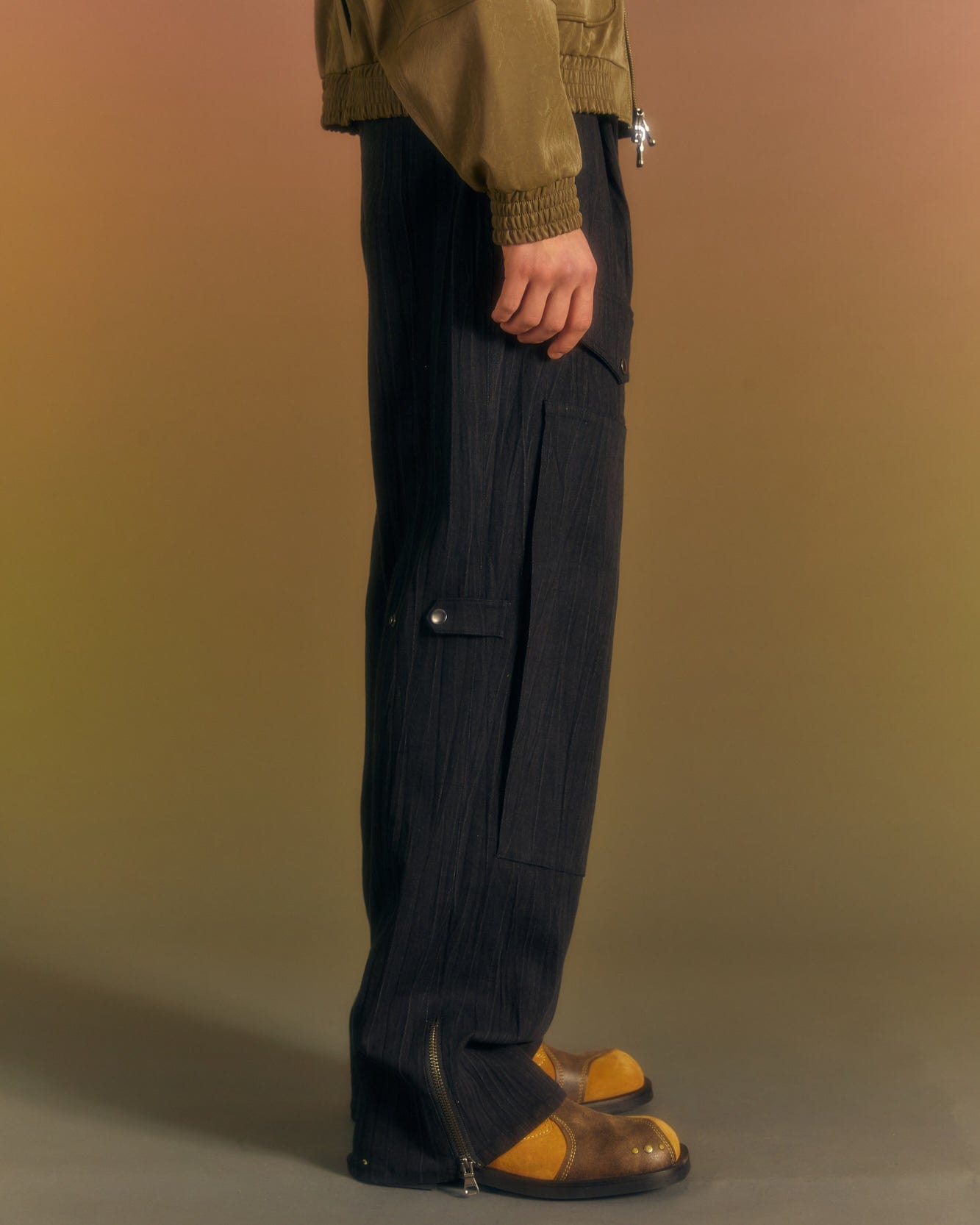 Andersson Bell PAULEN DENIM CARGO PANTS apa672m(BLACK)