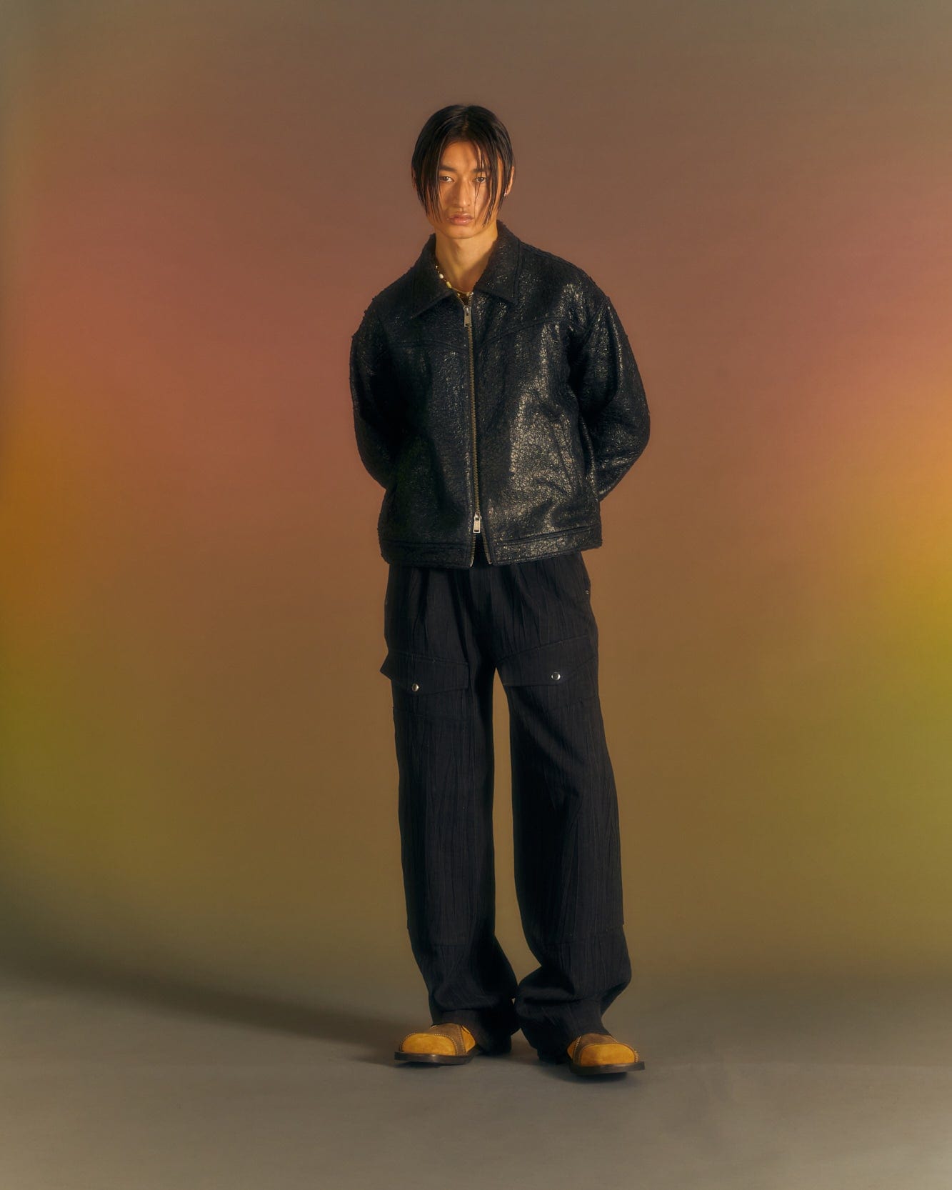 Andersson Bell PAULEN DENIM CARGO PANTS apa672m(BLACK)