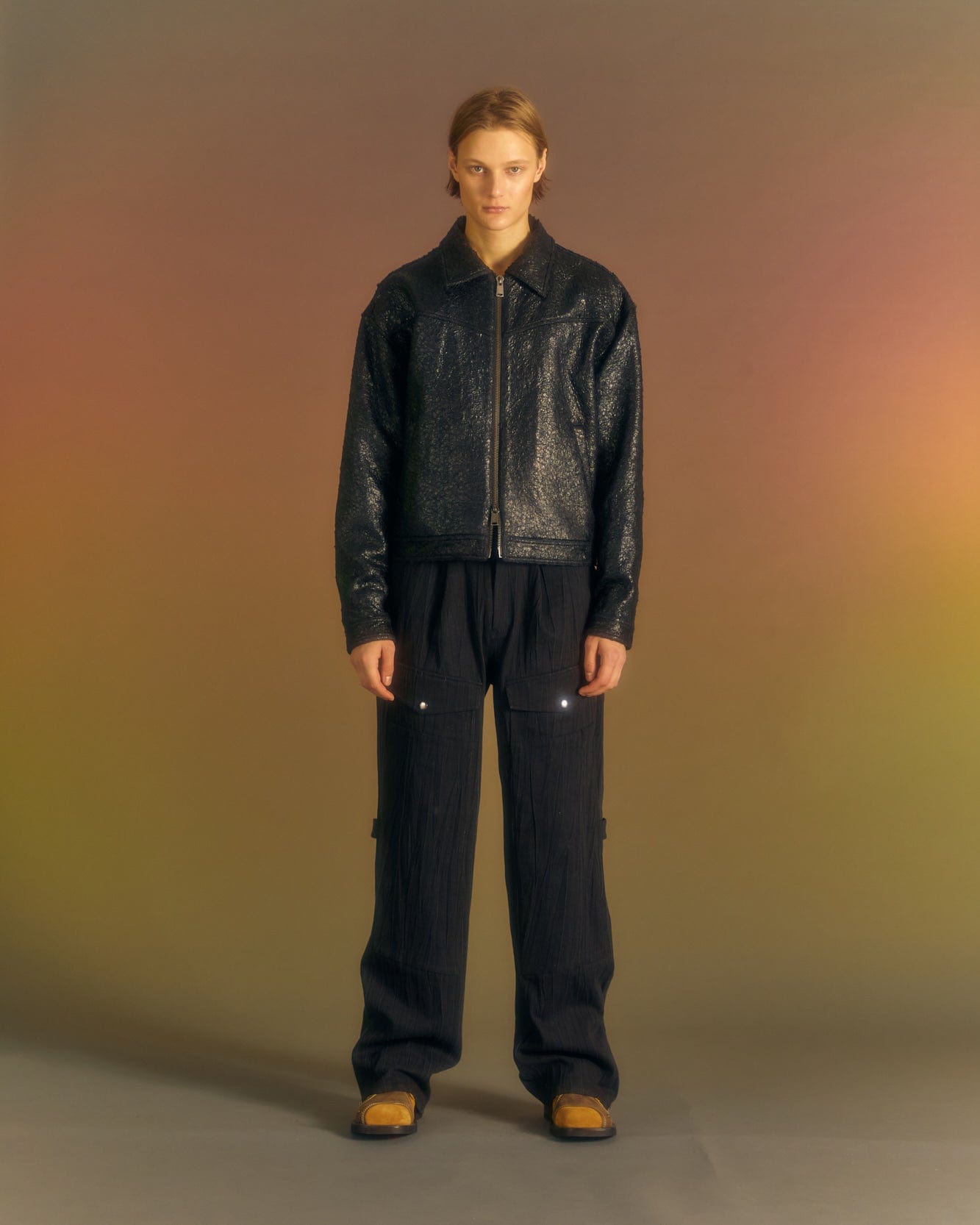 Andersson Bell PAULEN DENIM CARGO PANTS apa672m(BLACK)