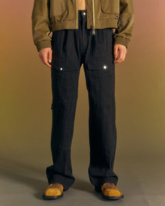 Andersson Bell PAULEN DENIM CARGO PANTS apa672m(BLACK)