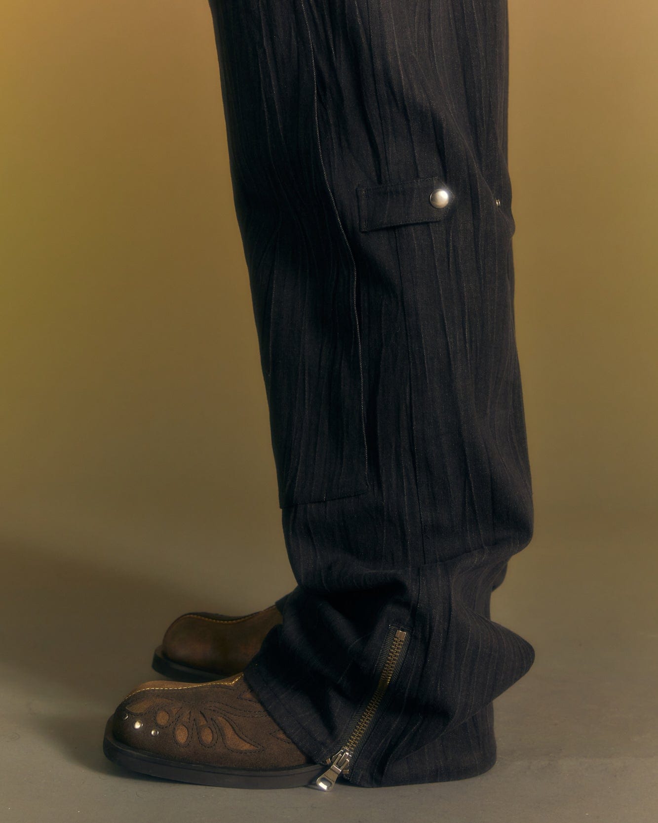 Andersson Bell PAULEN DENIM CARGO PANTS apa672m(BLACK)