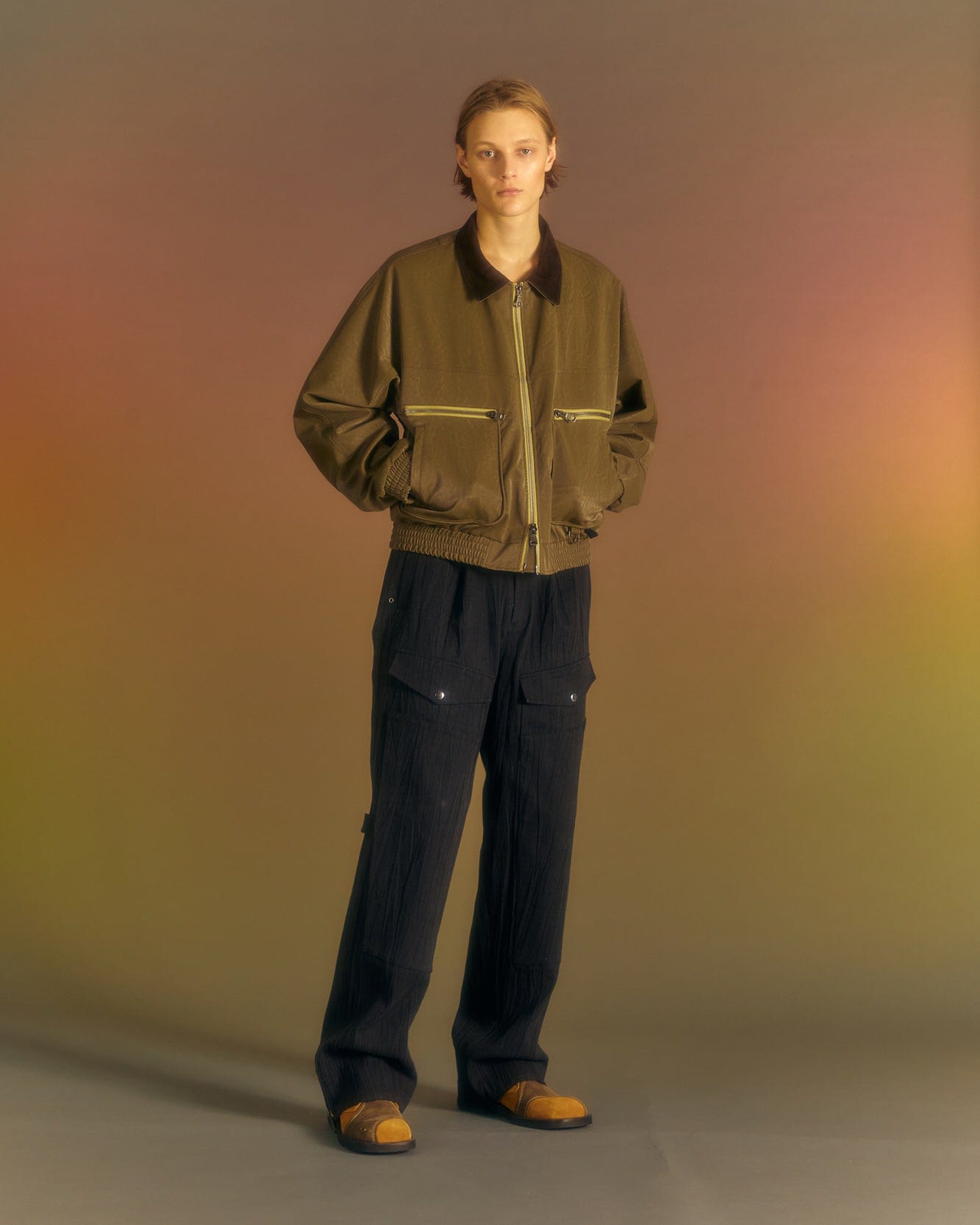 Andersson Bell PAULEN DENIM CARGO PANTS apa672m(BLACK)