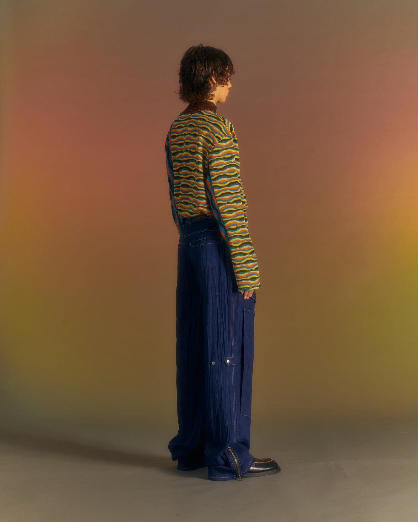 Andersson Bell PAULEN DENIM CARGO PANTS apa672m(BLUE)