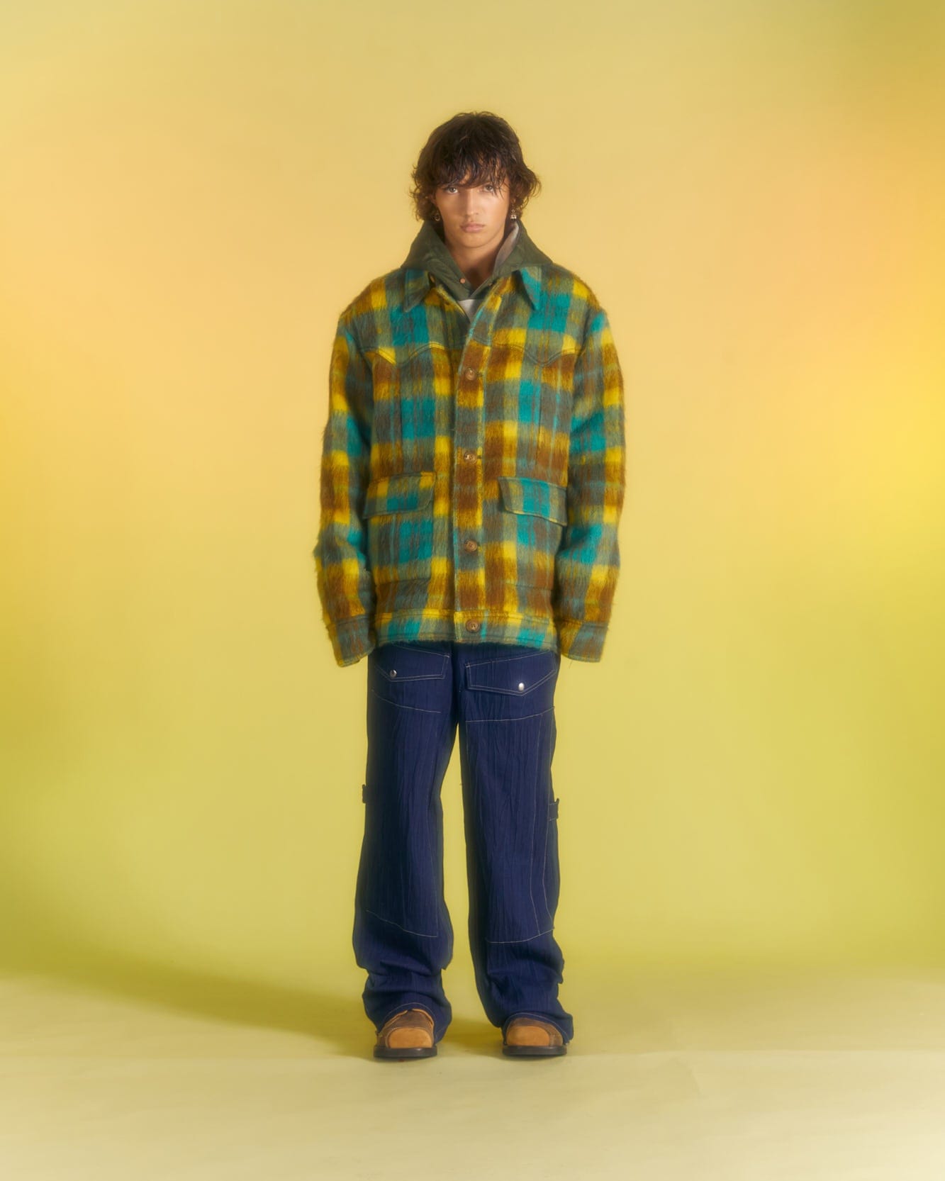 Andersson Bell PAULEN DENIM CARGO PANTS apa672m(BLUE)