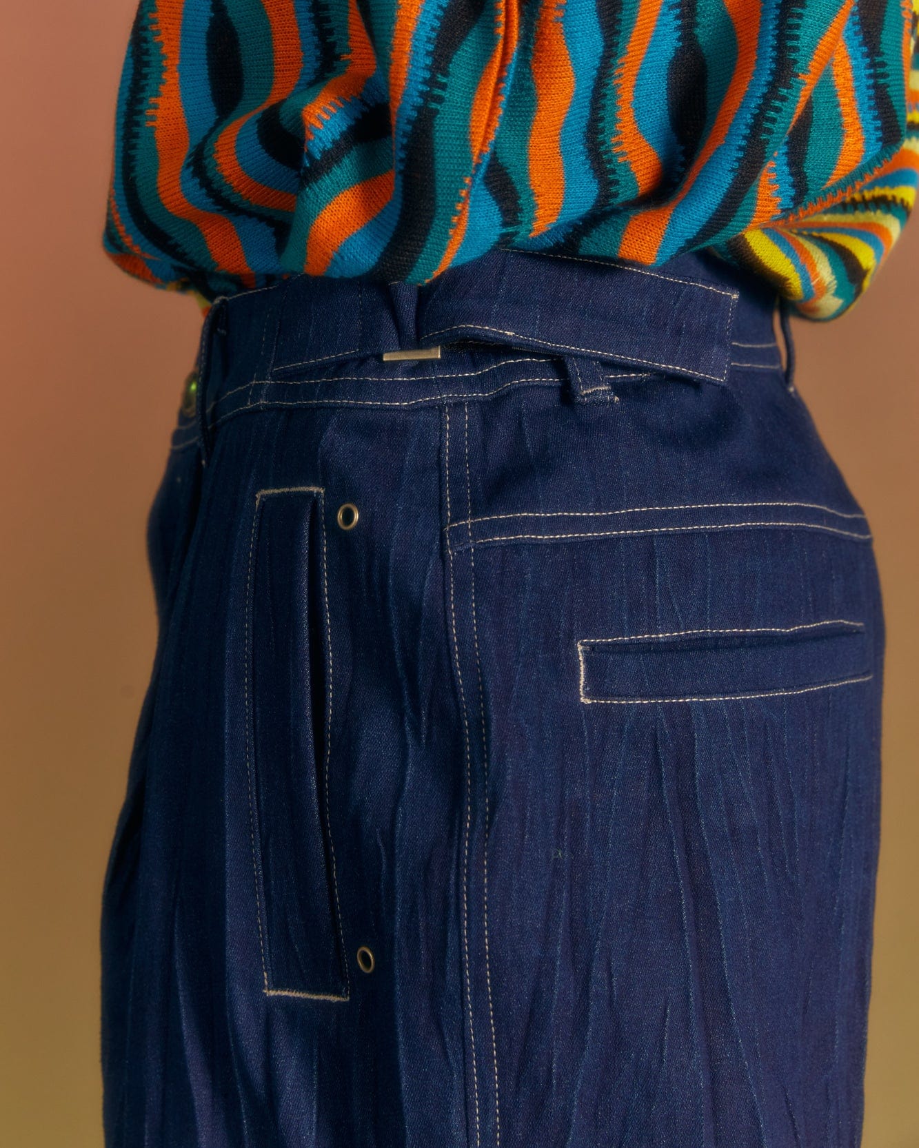 Andersson Bell PAULEN DENIM CARGO PANTS apa672m(BLUE)