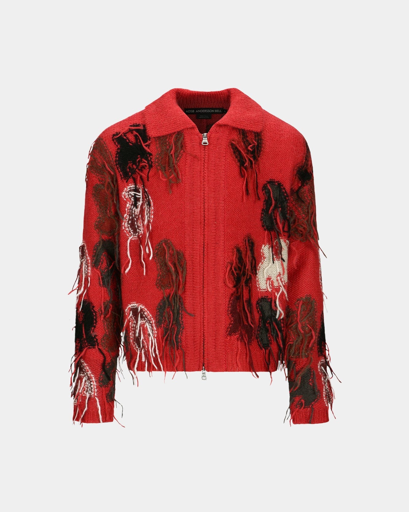 RAINBOW INTARSIA ZIP-UP CARDIGAN atb1154m(RED) – Andersson Bell