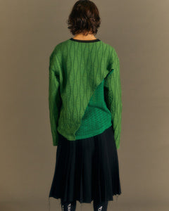 Andersson Bell RAON TOP STITCH CREW-NECK SWEATER atb1020m(GREEN)