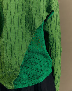 Andersson Bell RAON TOP STITCH CREW-NECK SWEATER atb1020m(GREEN)