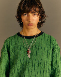 Andersson Bell RAON TOP STITCH CREW-NECK SWEATER atb1020m(GREEN)