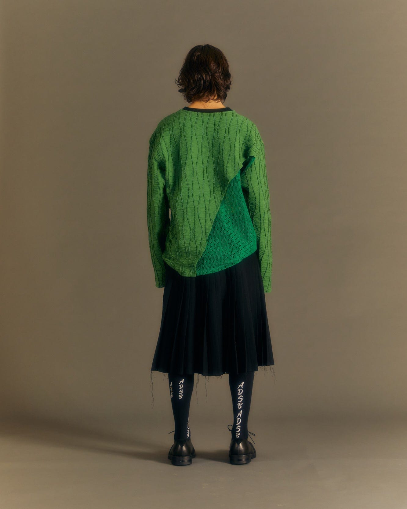 Andersson Bell RAON TOP STITCH CREW-NECK SWEATER atb1020m(GREEN)