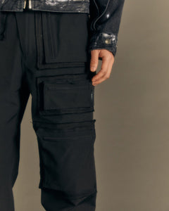 Andersson Bell RAW EDGE MULTI-POCKET PANTS apa681m(BLACK)