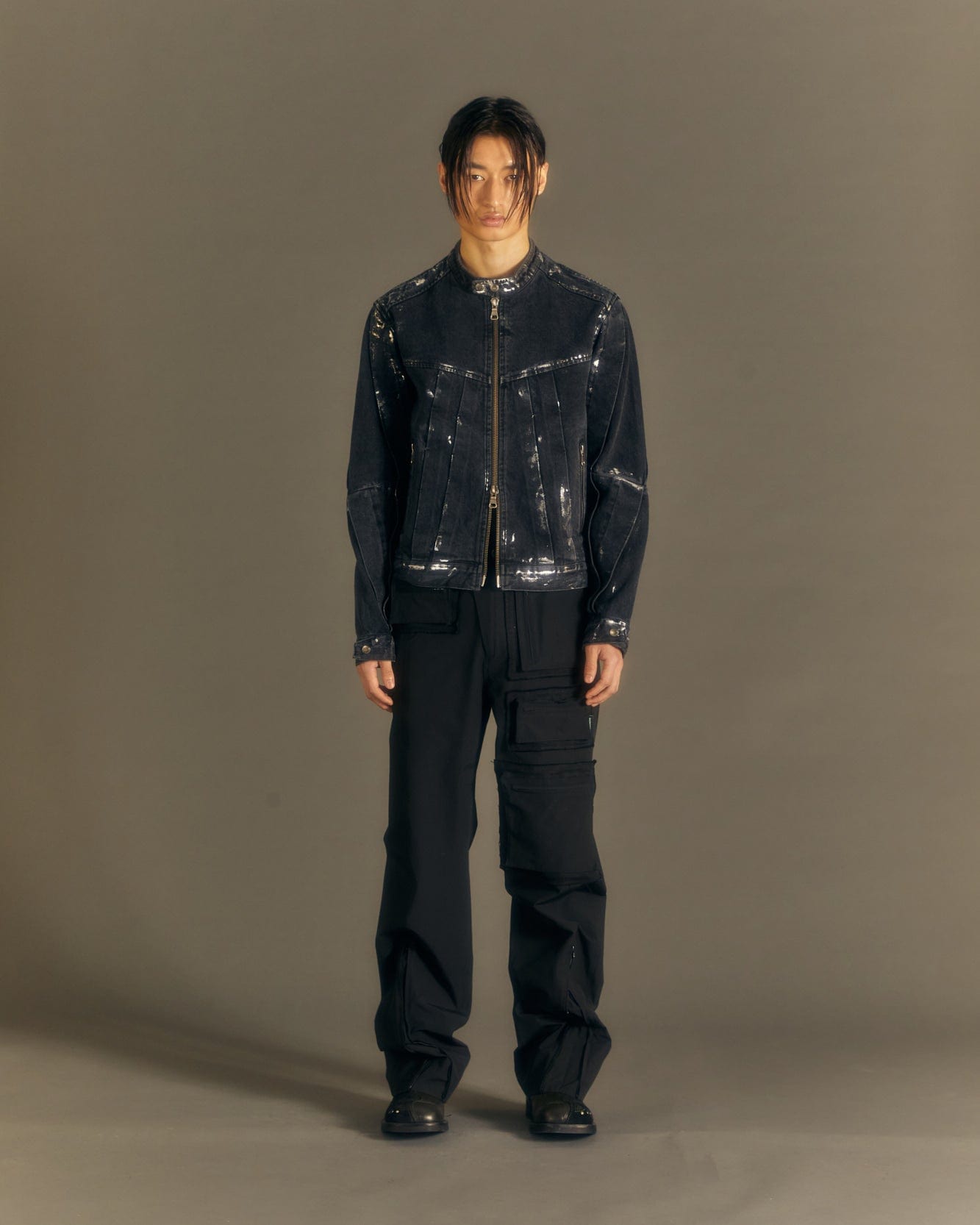 Andersson Bell RAW EDGE MULTI-POCKET PANTS apa681m(BLACK)
