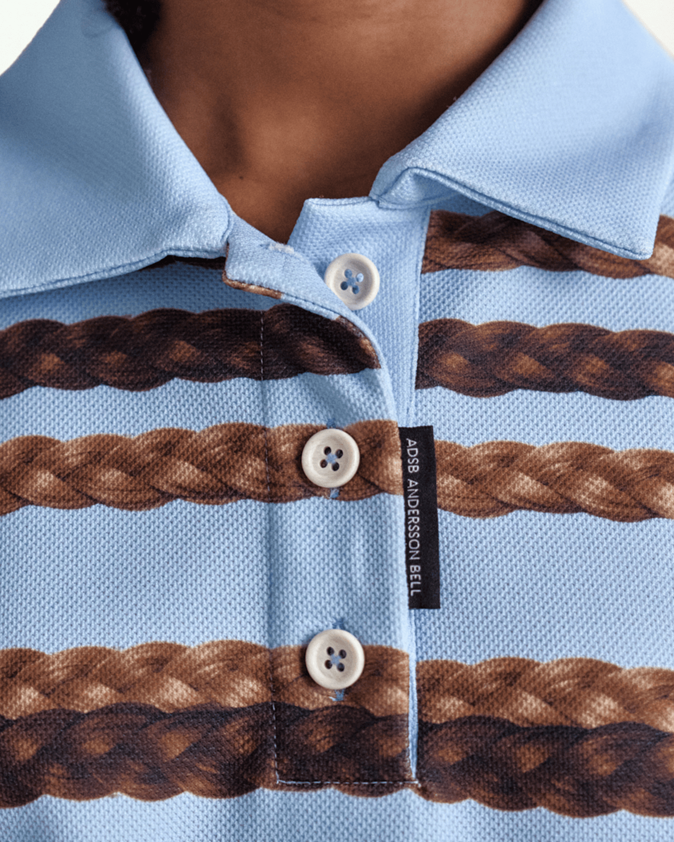 RESTOCK] HAIR BRAID STRIPE COLLAR T-SHIRT atb1264w(BLUE
