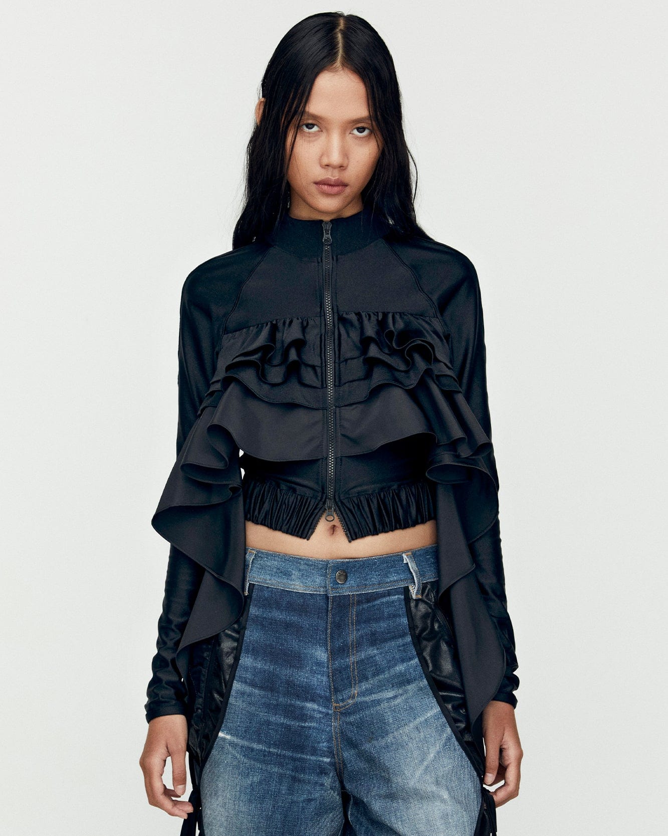 RILEY RUFFLE TIGHT ZIP UP atb1203w(BLACK) – Andersson Bell