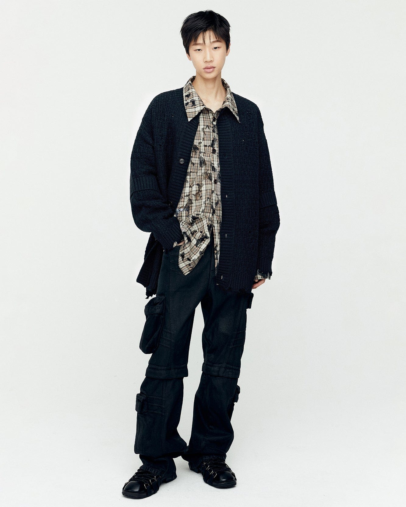 ROGHEN WOOL LONG CARDIGAN atb1156m(BLACK) – Andersson Bell