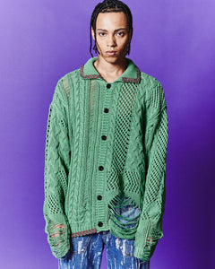 Andersson Bell SAUVAGE COTTON CARDIGAN atb1063m(GREEN)