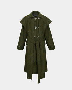 Andersson Bell SCARF DOUBLE-LAYERED COAT awa662w(GREEN)