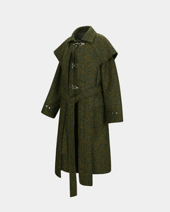 Andersson Bell SCARF DOUBLE-LAYERED COAT awa662w(GREEN)