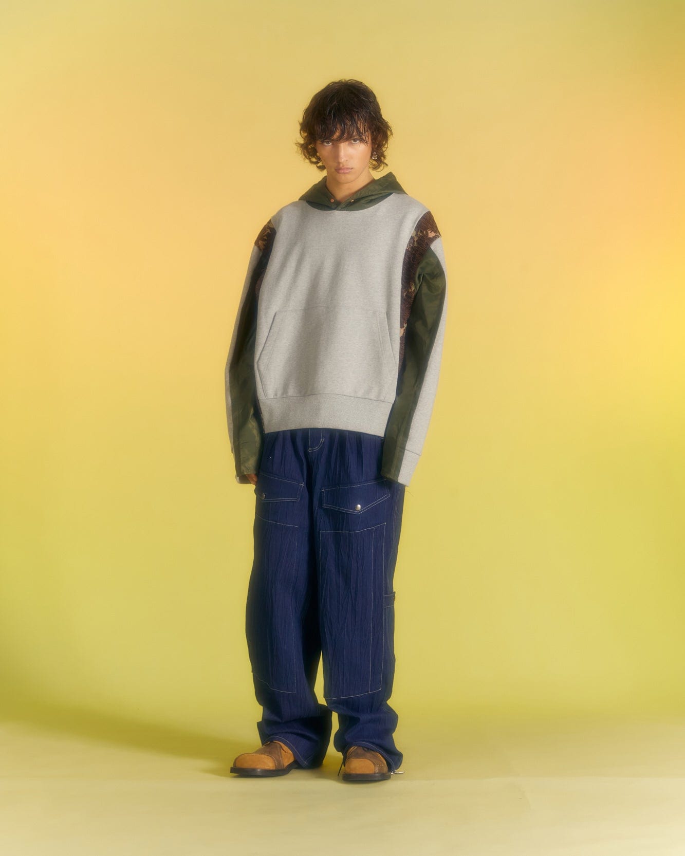 Andersson Bell SEOUL23 CONTRAST HOODIE atb1011m(GREY)