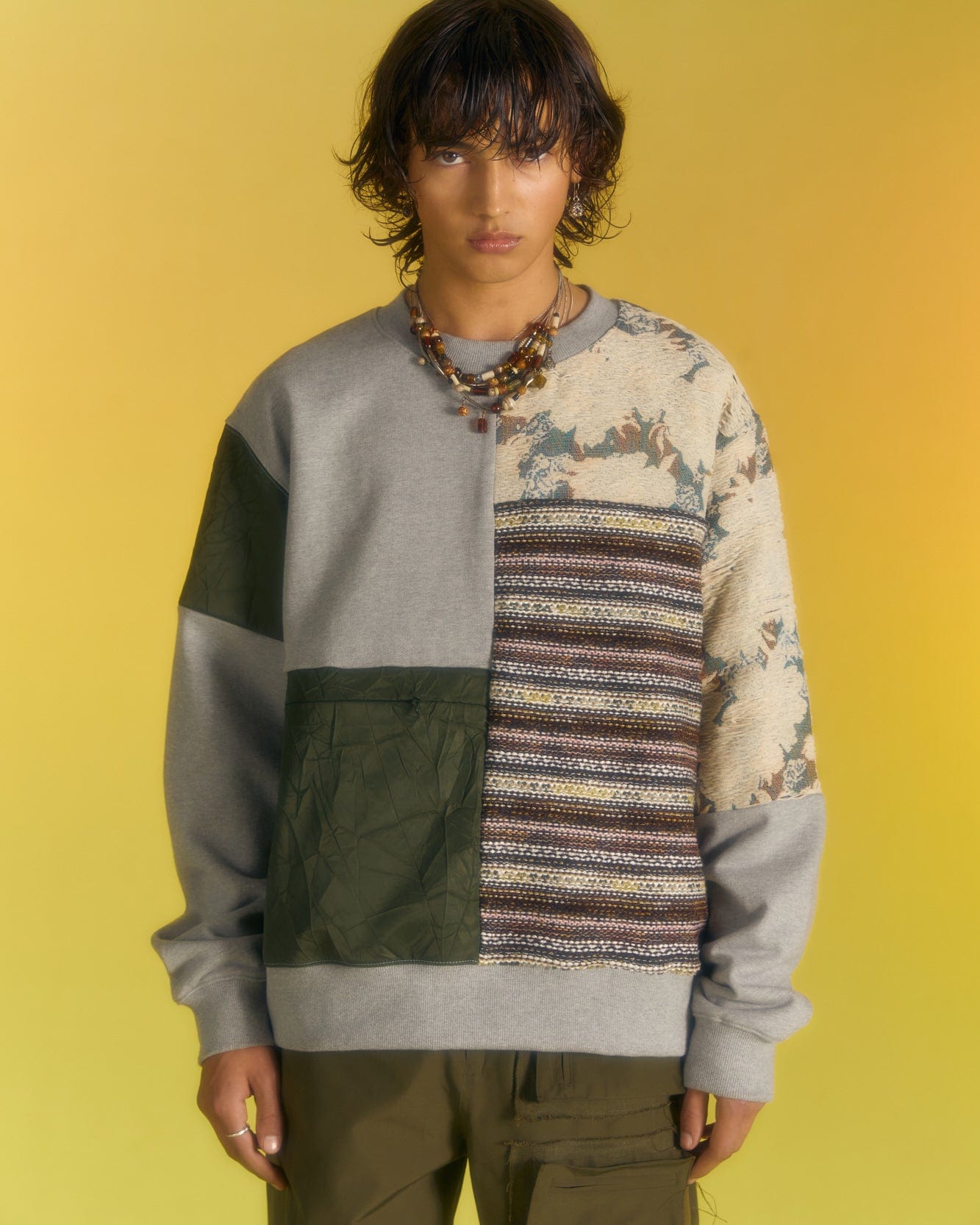 Andersson Bell SEOUL23 CONTRAST SWEATSHIRTS atb1012m(GREY)