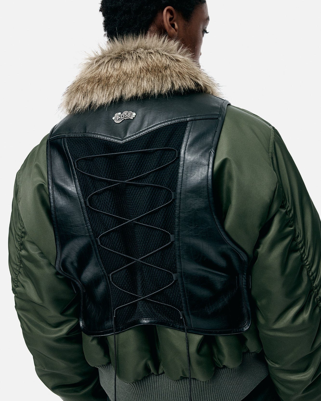 Andersson Bell SINA FAUX-LEATHER VEST awa598w(BLACK)