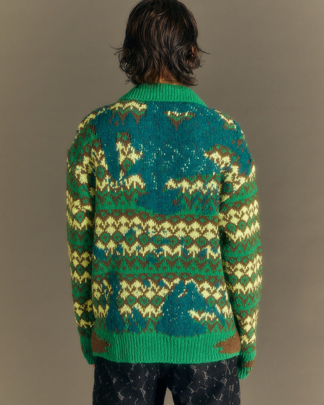 Andersson Bell SUBMERGE NORDIC ZIP-UP CARDIGAN atb1008m(GREEN)