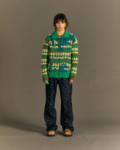 Andersson Bell SUBMERGE NORDIC ZIP-UP CARDIGAN atb1008m(GREEN)