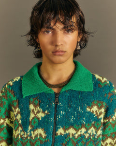 Andersson Bell SUBMERGE NORDIC ZIP-UP CARDIGAN atb1008m(GREEN)
