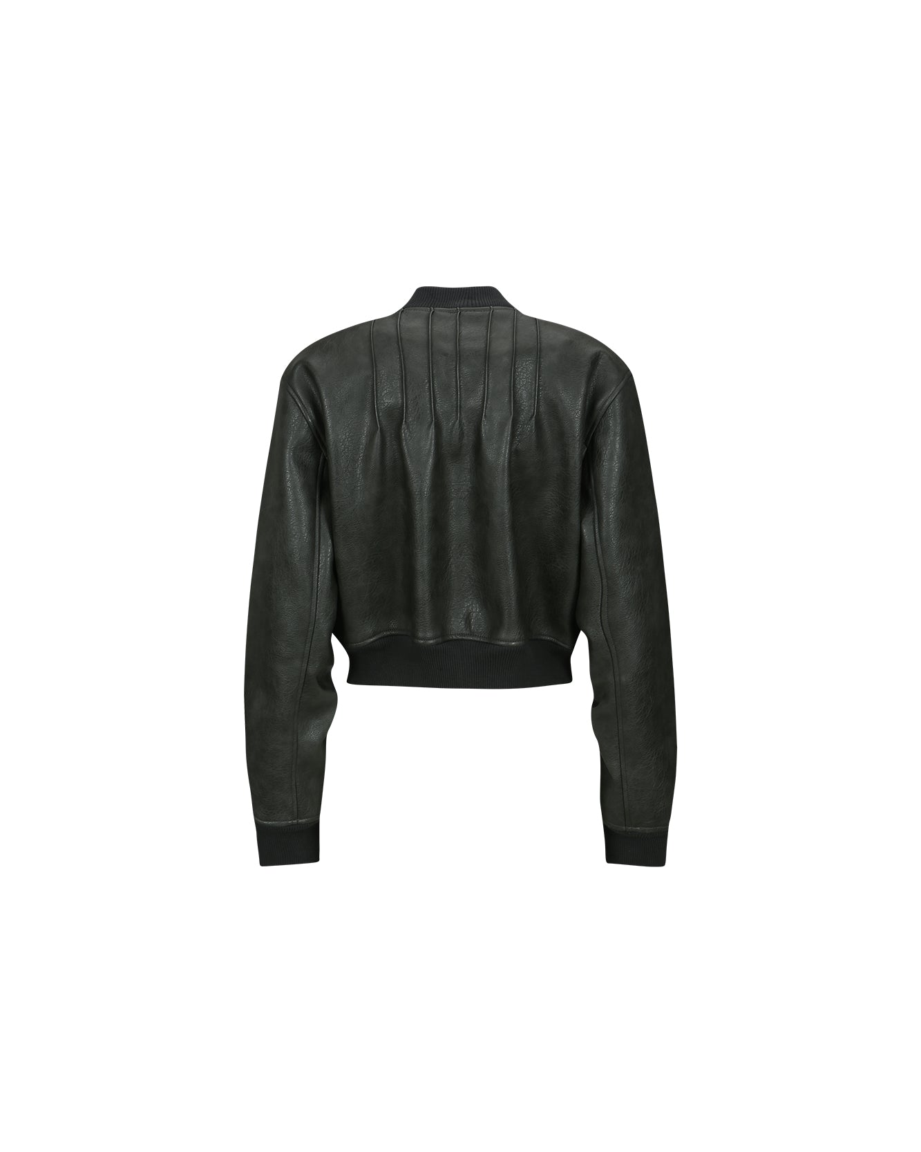 TANYA FAUX LEATHER PINTUCK BOMBER JACKET awa516w(ANTHRACITE ...