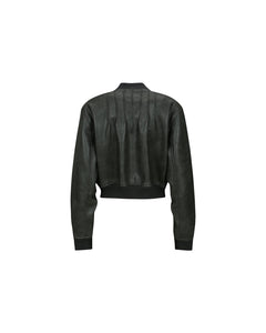 Andersson Bell TANYA FAUX LEATHER PINTUCK BOMBER JACKET awa516w(ANTHRACITE)