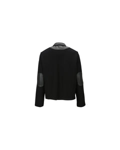 Andersson Bell TEDDY LEATHER KNIT DOUBLE BREASTED JACKET awa561m(BLACK)