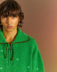 Andersson Bell TETLIN HALF ZIP-UP SWEATER atb1037m(GREEN)