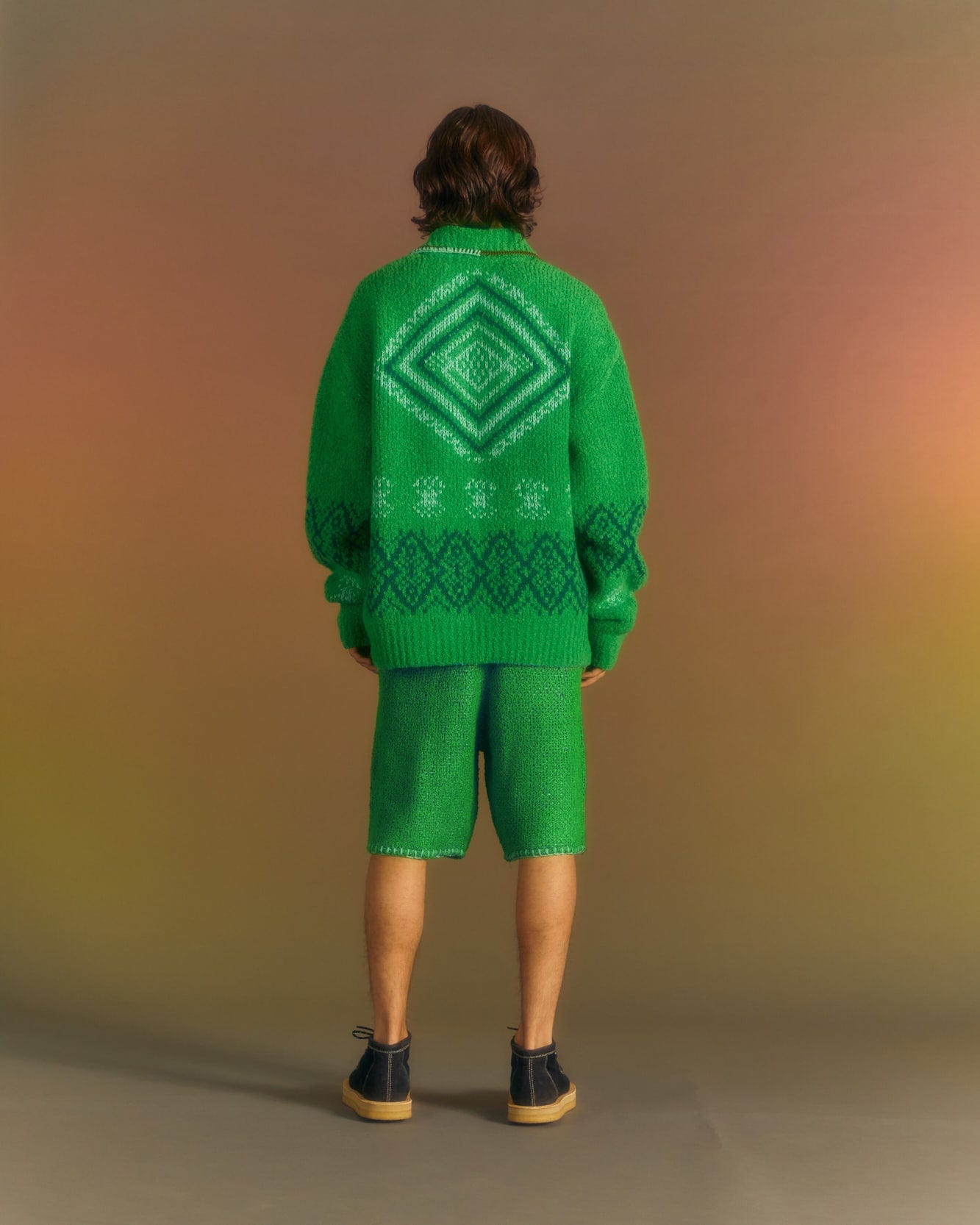 Andersson Bell TETLIN HALF ZIP-UP SWEATER atb1037m(GREEN)